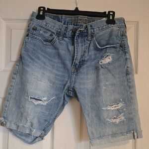 American Eagle Outfitters Men's Ripped Blue Jean Shorts